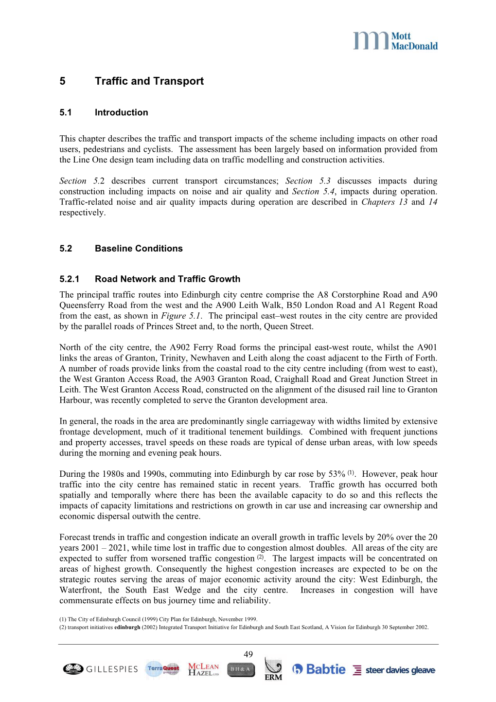 Chapter 5: Traffic and Transport (278KB Pdf)