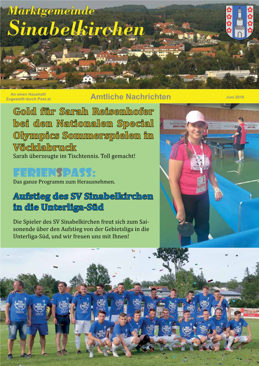 Gold Für Sarah Reisenhofer Bei Den Nationalen Special Olympics Sommerspielen in Vöcklabruck Sarah Überzeugte Im Tischtennis