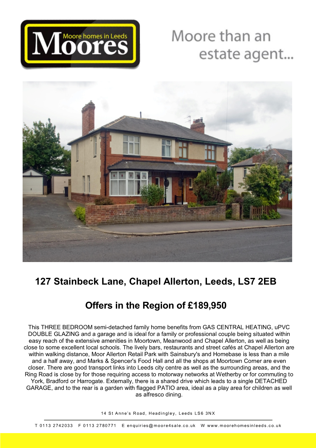 127 Stainbeck Lane, Chapel Allerton, Leeds, LS7 2EB