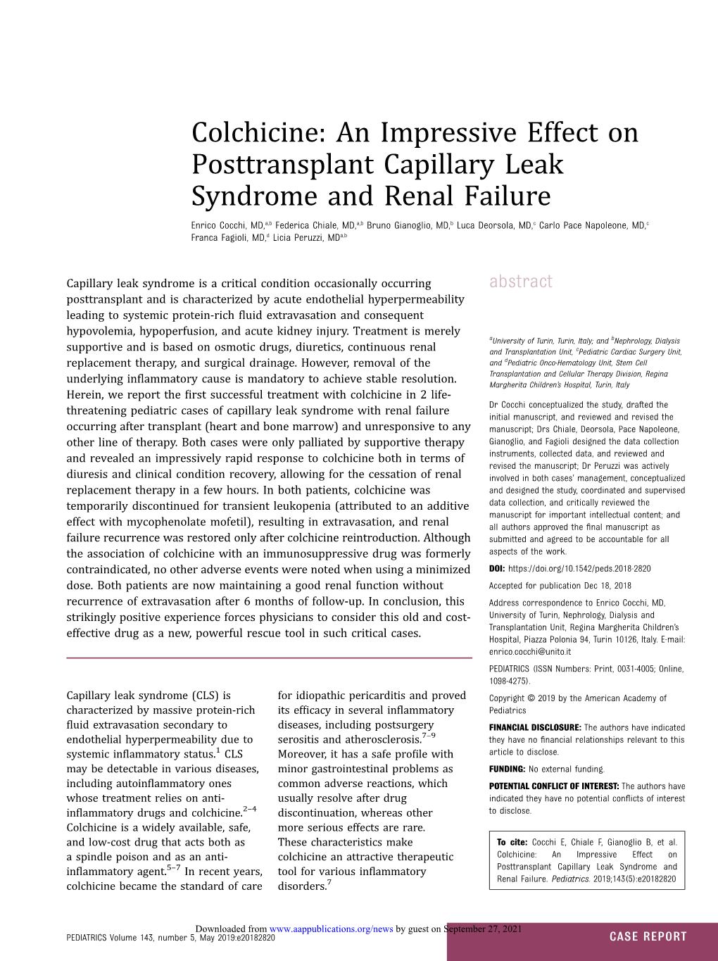 An Impressive Effect on Posttransplant Capillary Leak Syndrome And