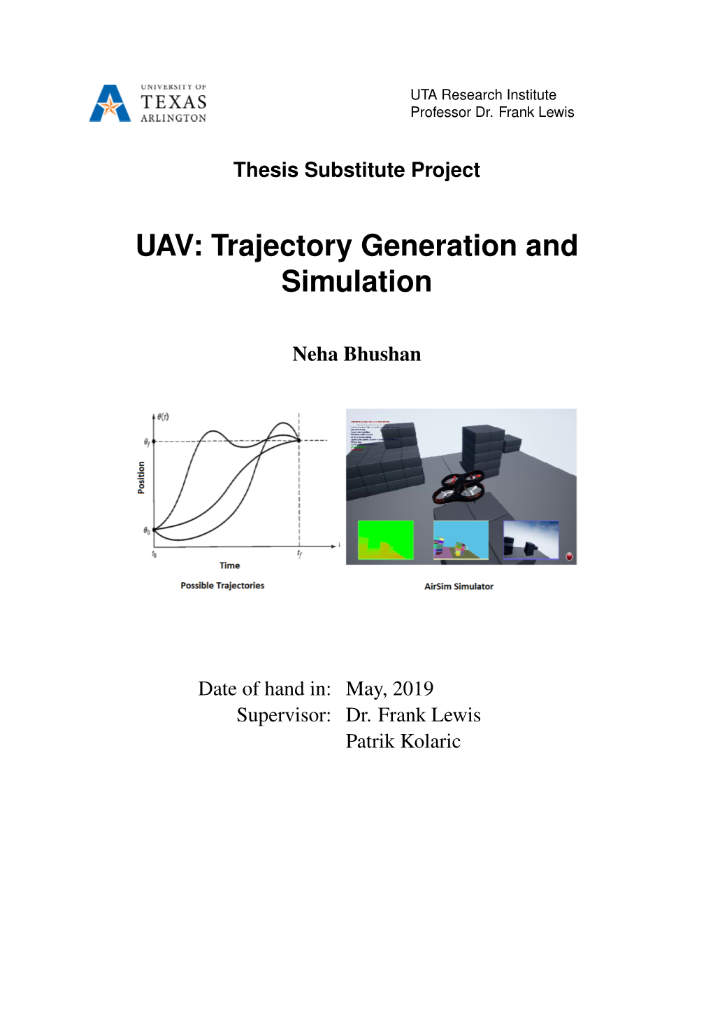 UAV: Trajectory Generation and Simulation