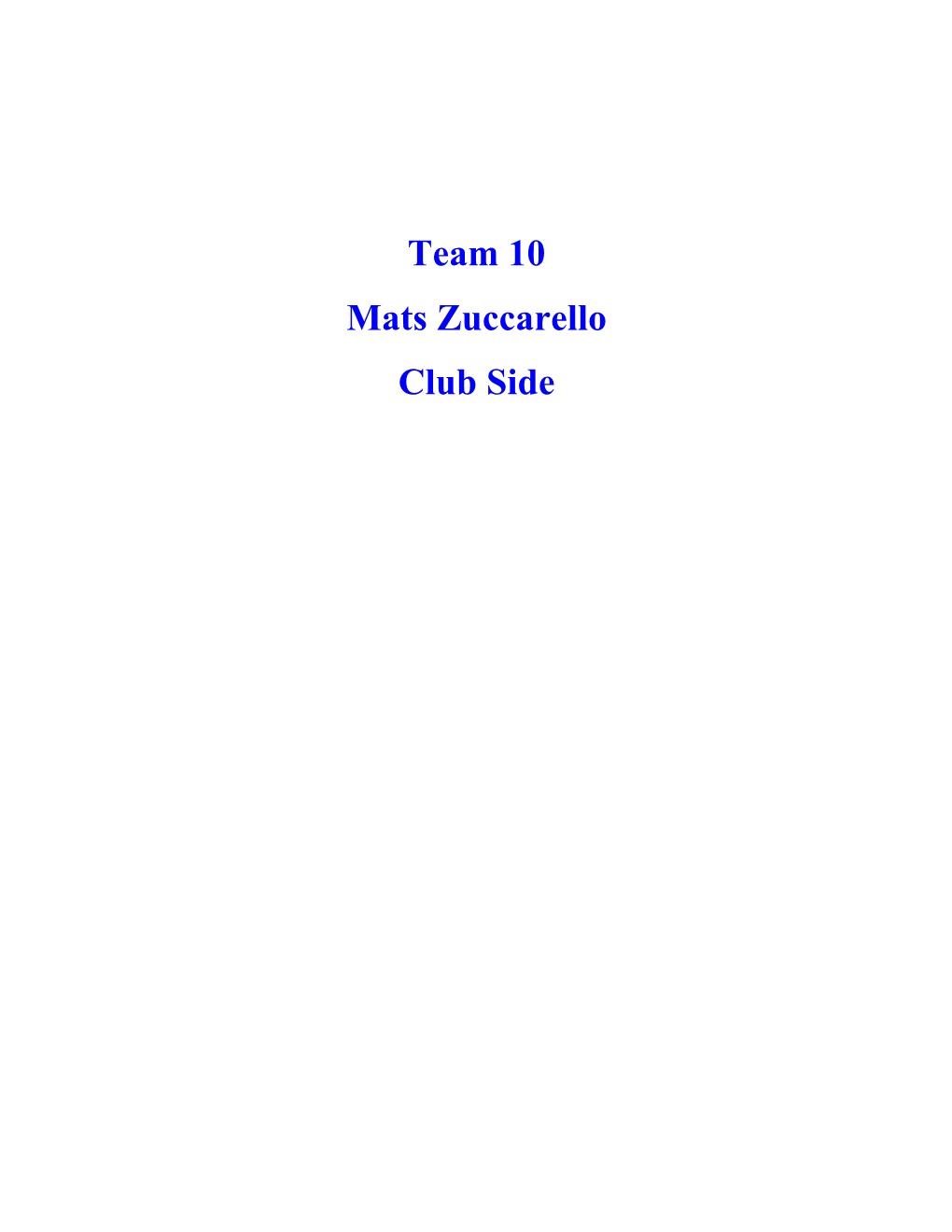 Team 10 Mats Zuccarello Club Side