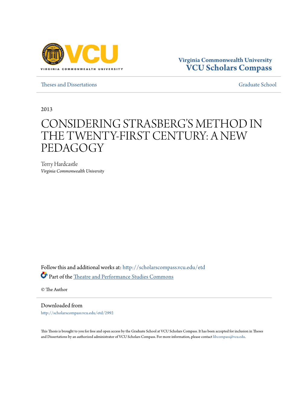 Considering Strasbergâ•Žs Method in the Twenty-First Century: a New Pedagogy