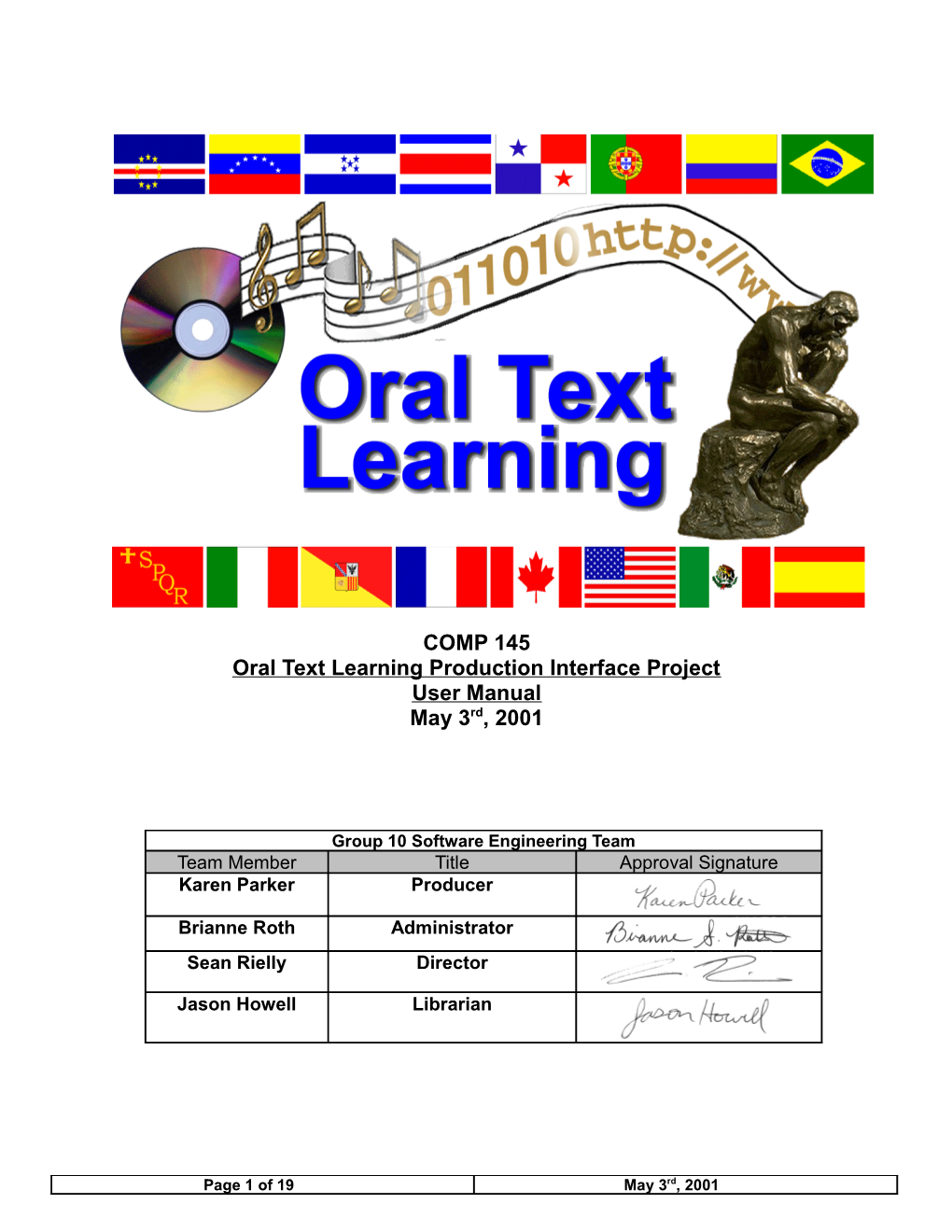 Oral Text Learning Production Interface Project