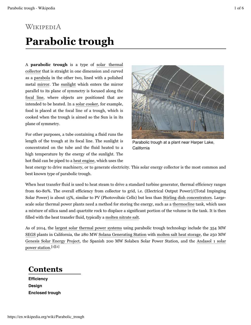 Parabolic Trough - Wikipedia 1 of 6