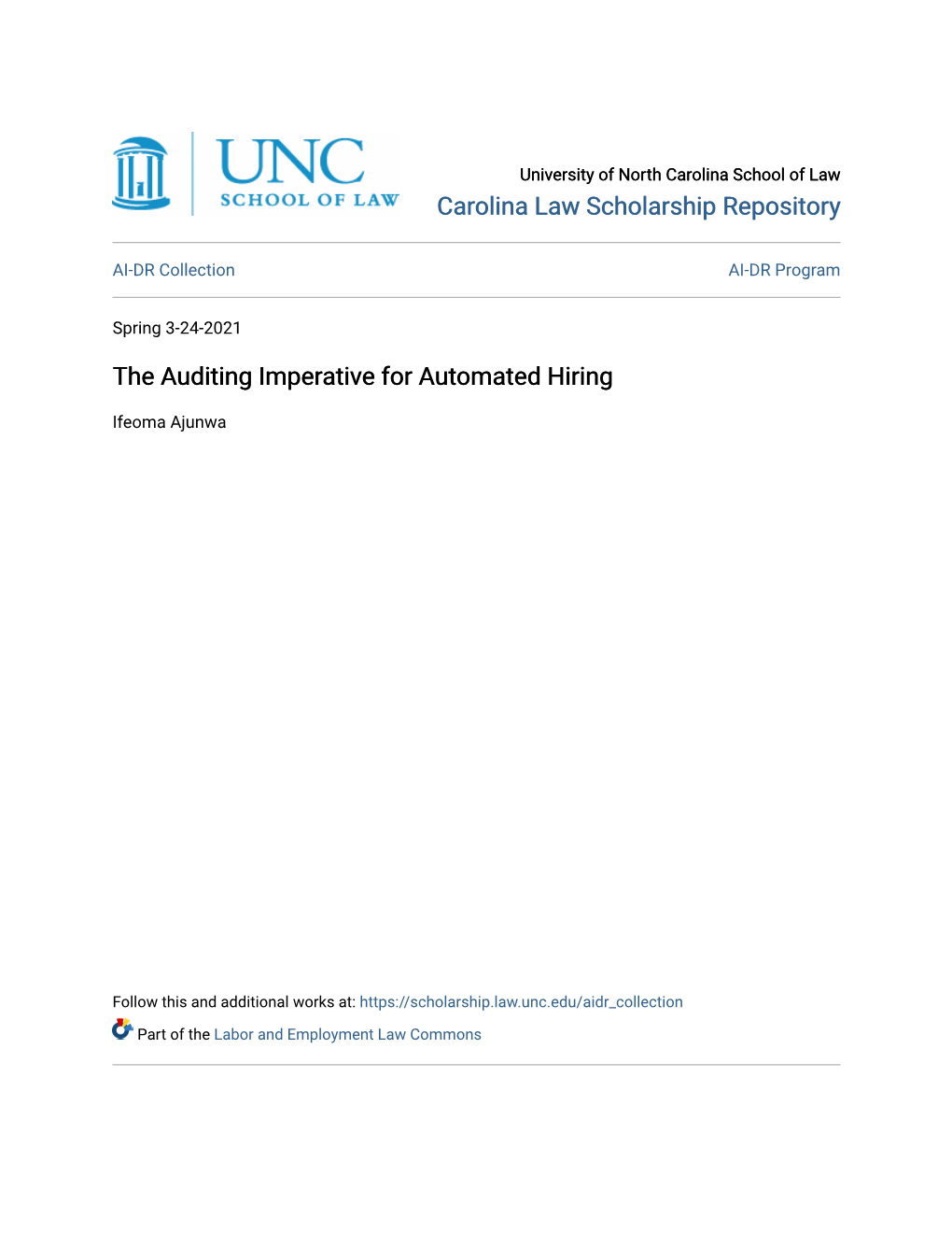 The Auditing Imperative for Automated Hiring