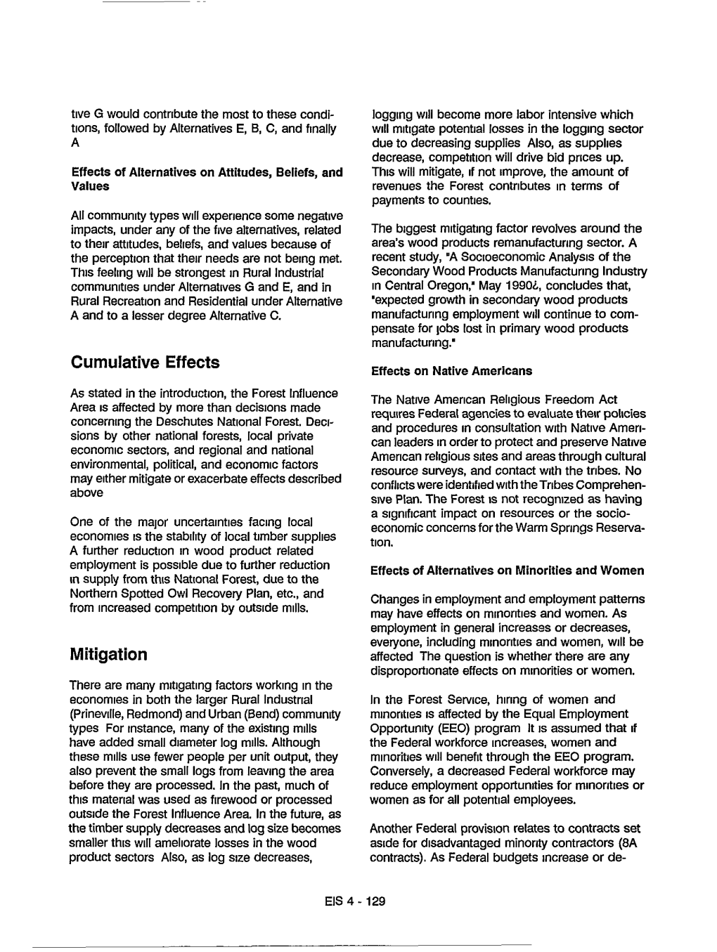 Cumulative Effects Mitigation