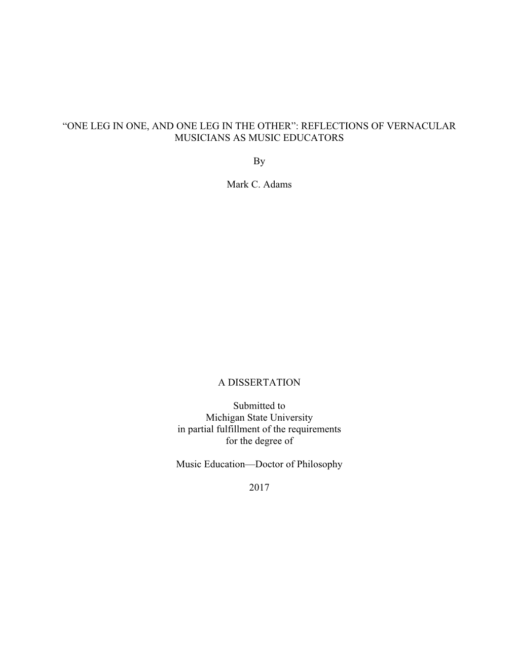 Adams Dissertation