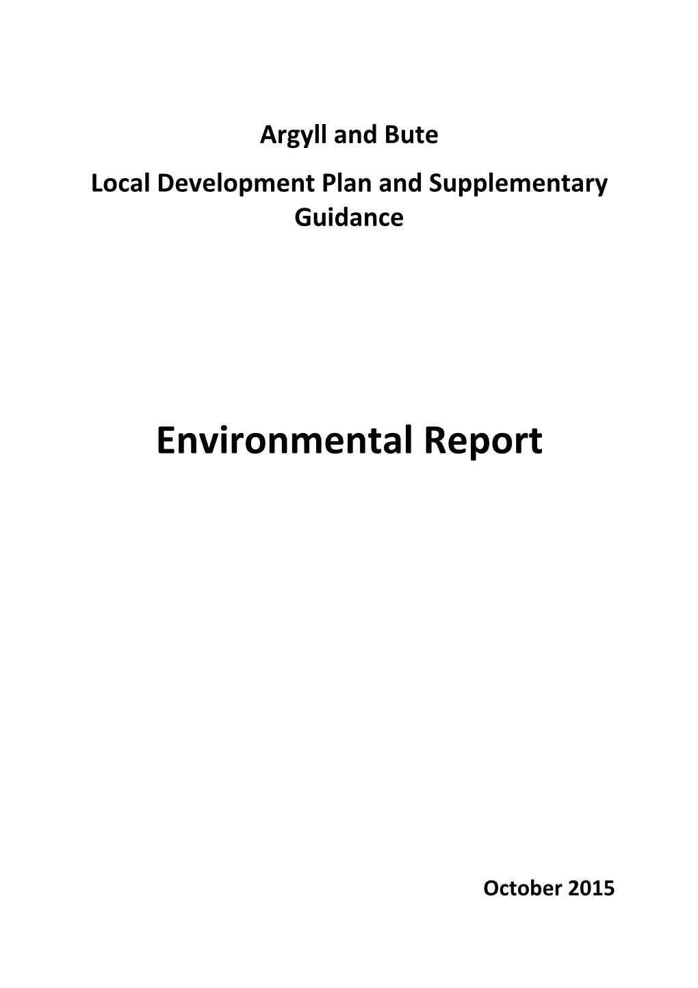 Environmental Report