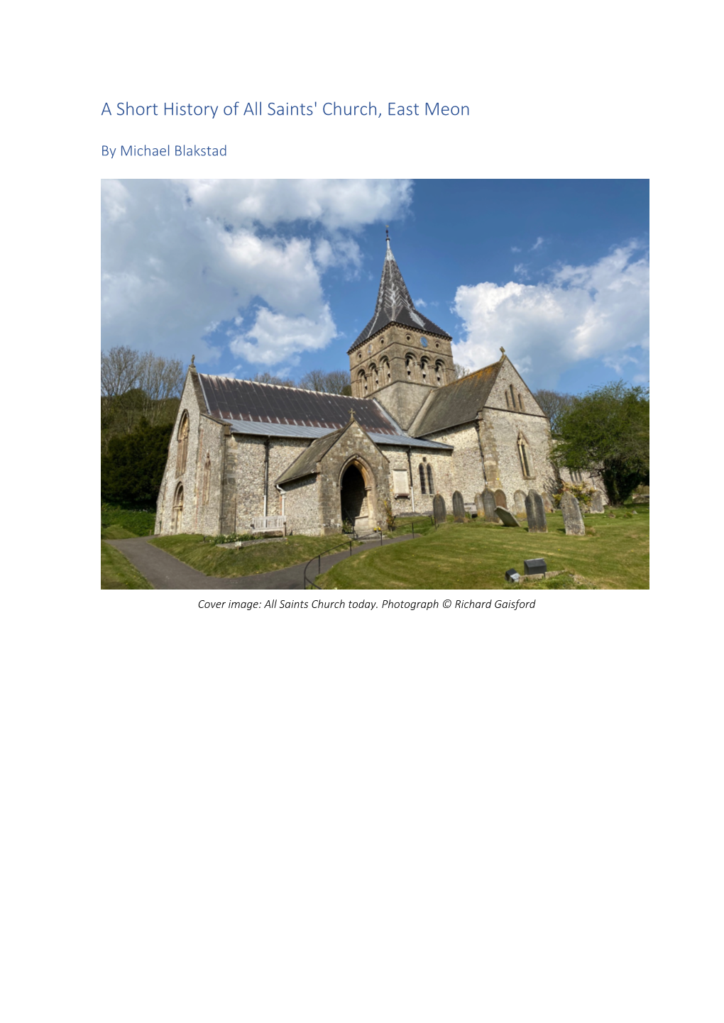 A Short History of All Saints' Church, East Meon