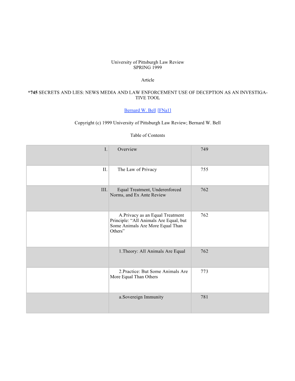 Secret & Lies Published Westlaw Document