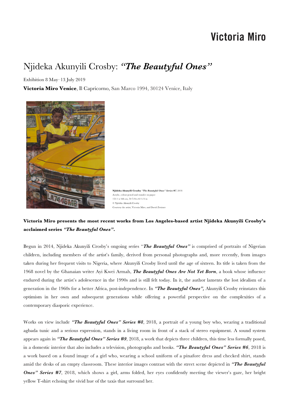 Njideka Akunyili Crosby: “The Beautyful Ones”