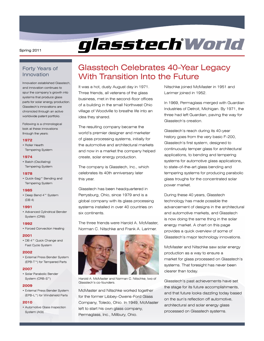 Spring 2011 Face of Glasstech in China and India