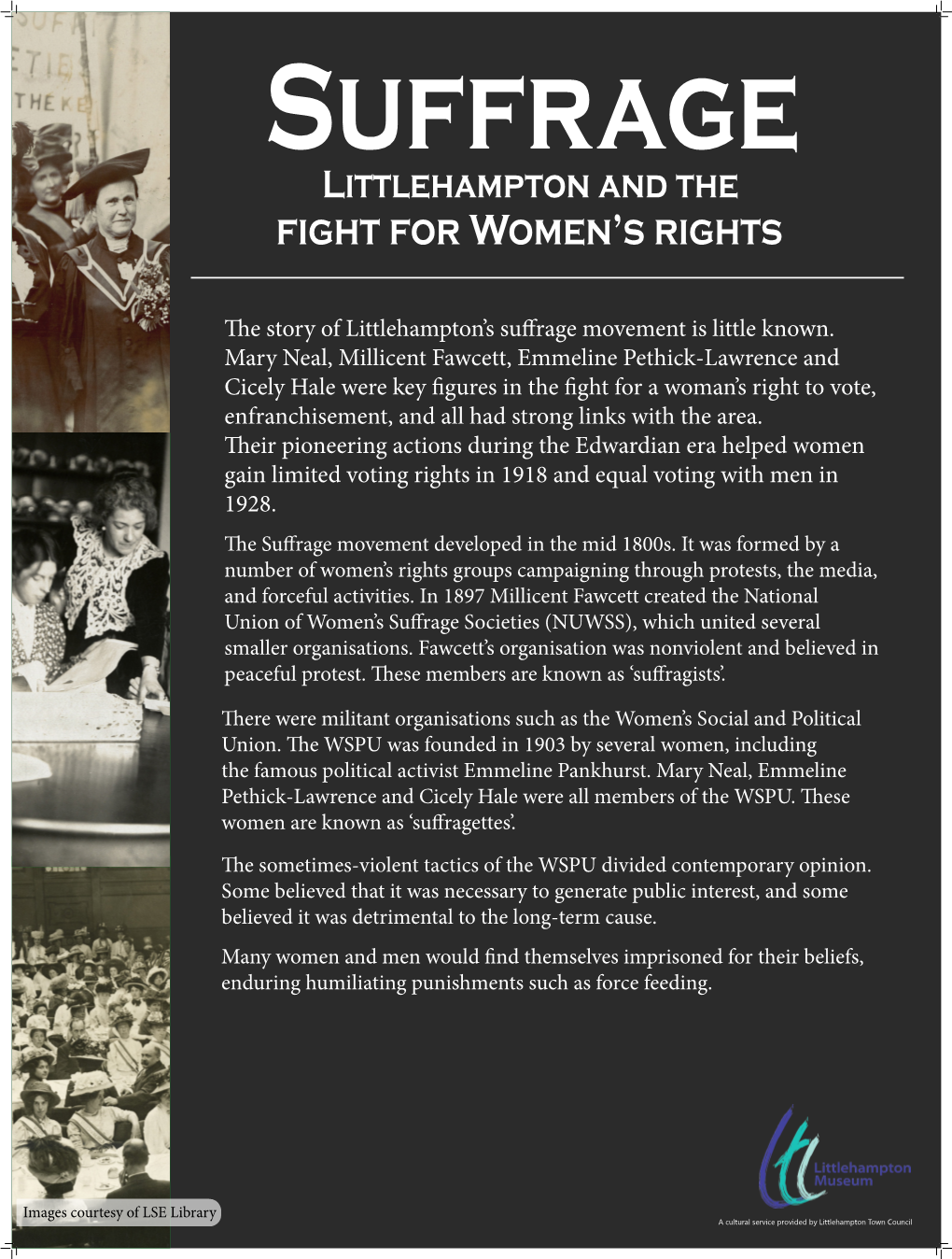 The Story of Littlehampton's Suffrage Movement Is Little Known. Mary Neal, Millicent Fawcett, Emmeline Pethick-Lawrence and Ci