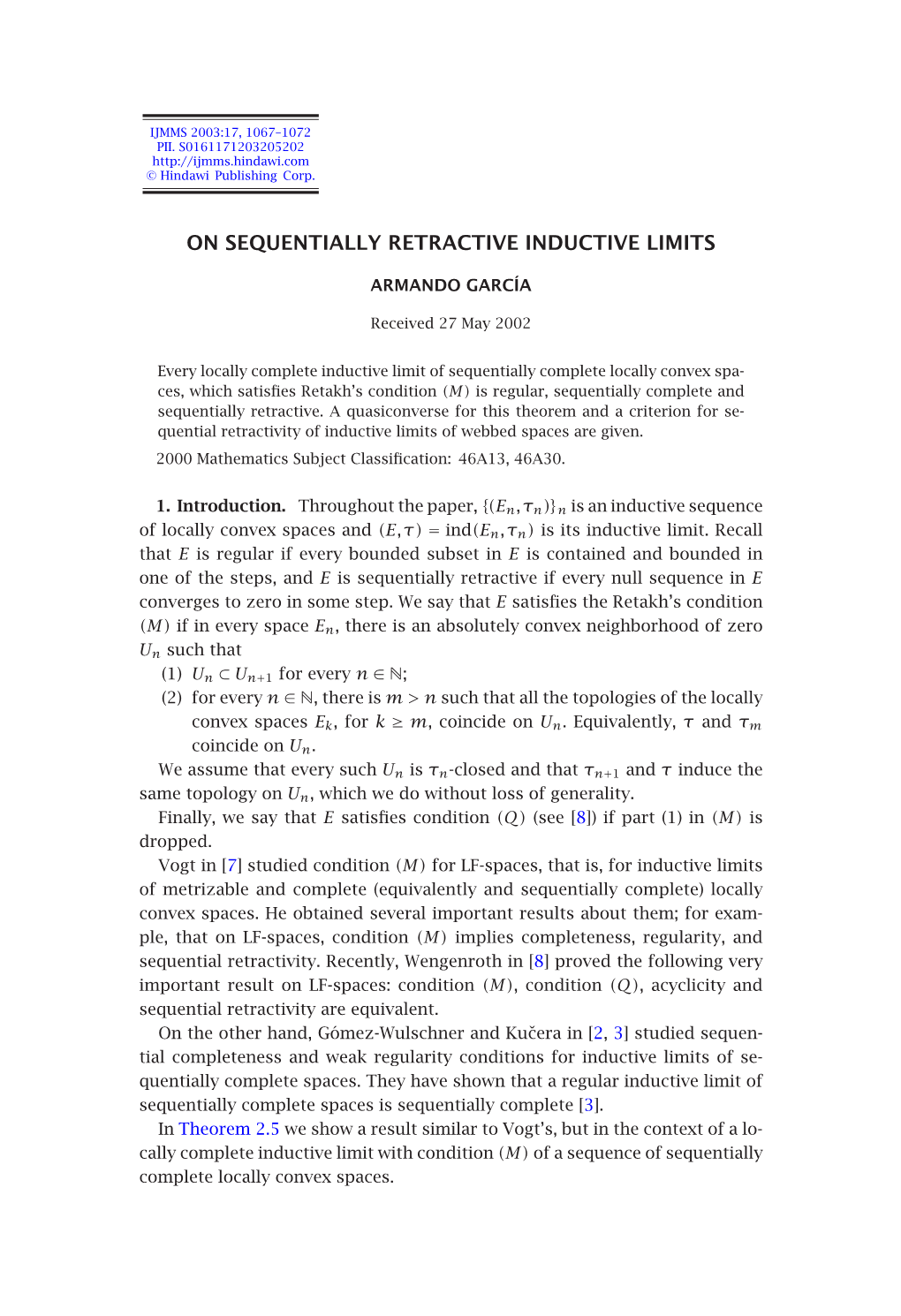 On Sequentially Retractive Inductive Limits