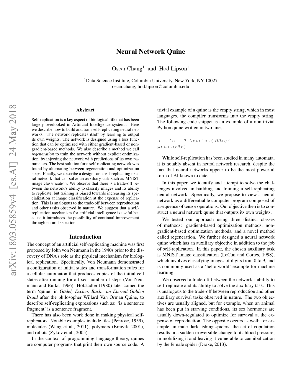 Neural Network Quine
