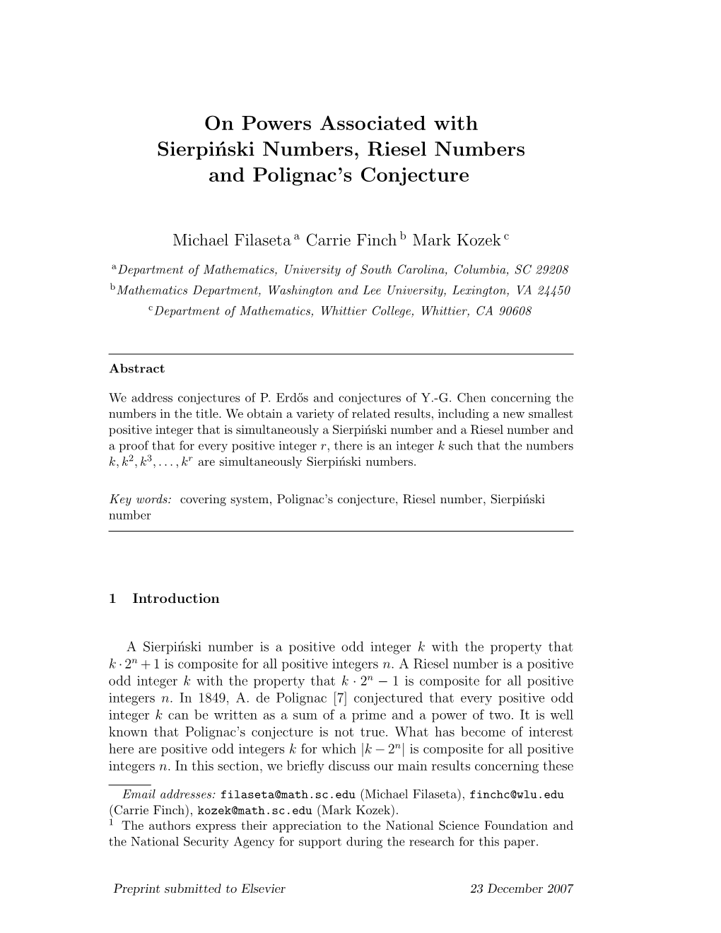 On Powers Associated with Sierpinski Numbers, Riesel Numbers and Polignac's Conjecture