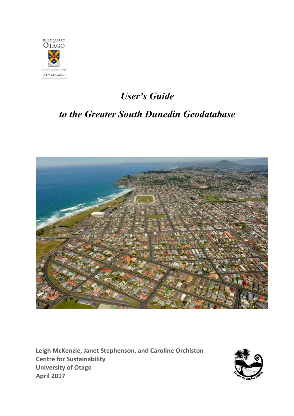 User's Guide to the Greater South Dunedin Geodatabase