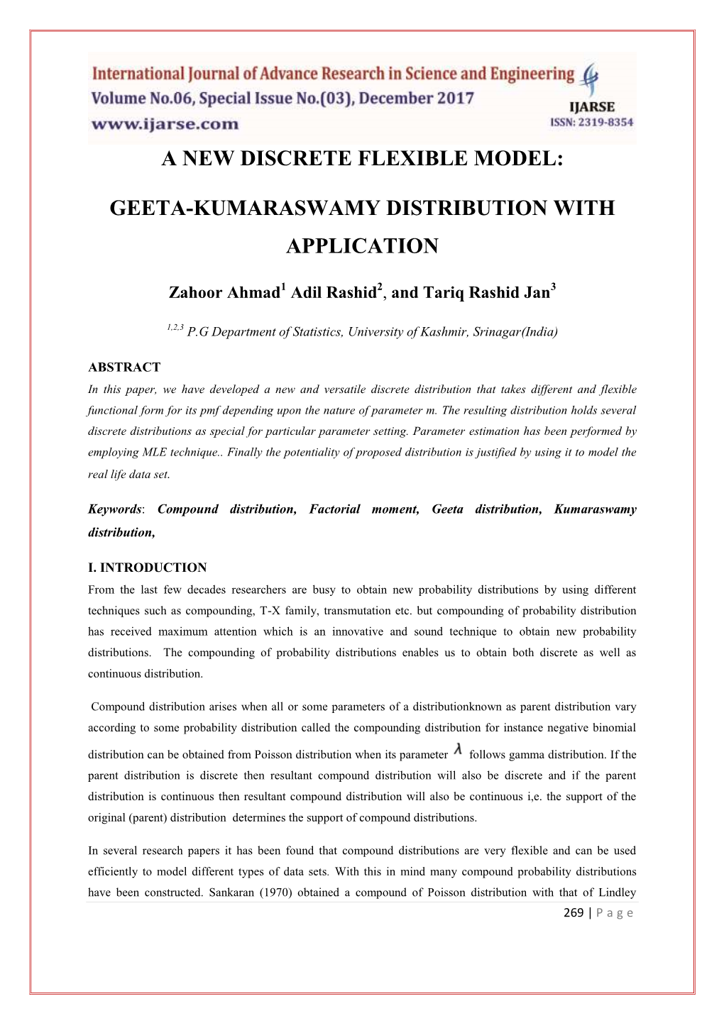 A New Discrete Flexible Model: Geeta-Kumaraswamy Distribution