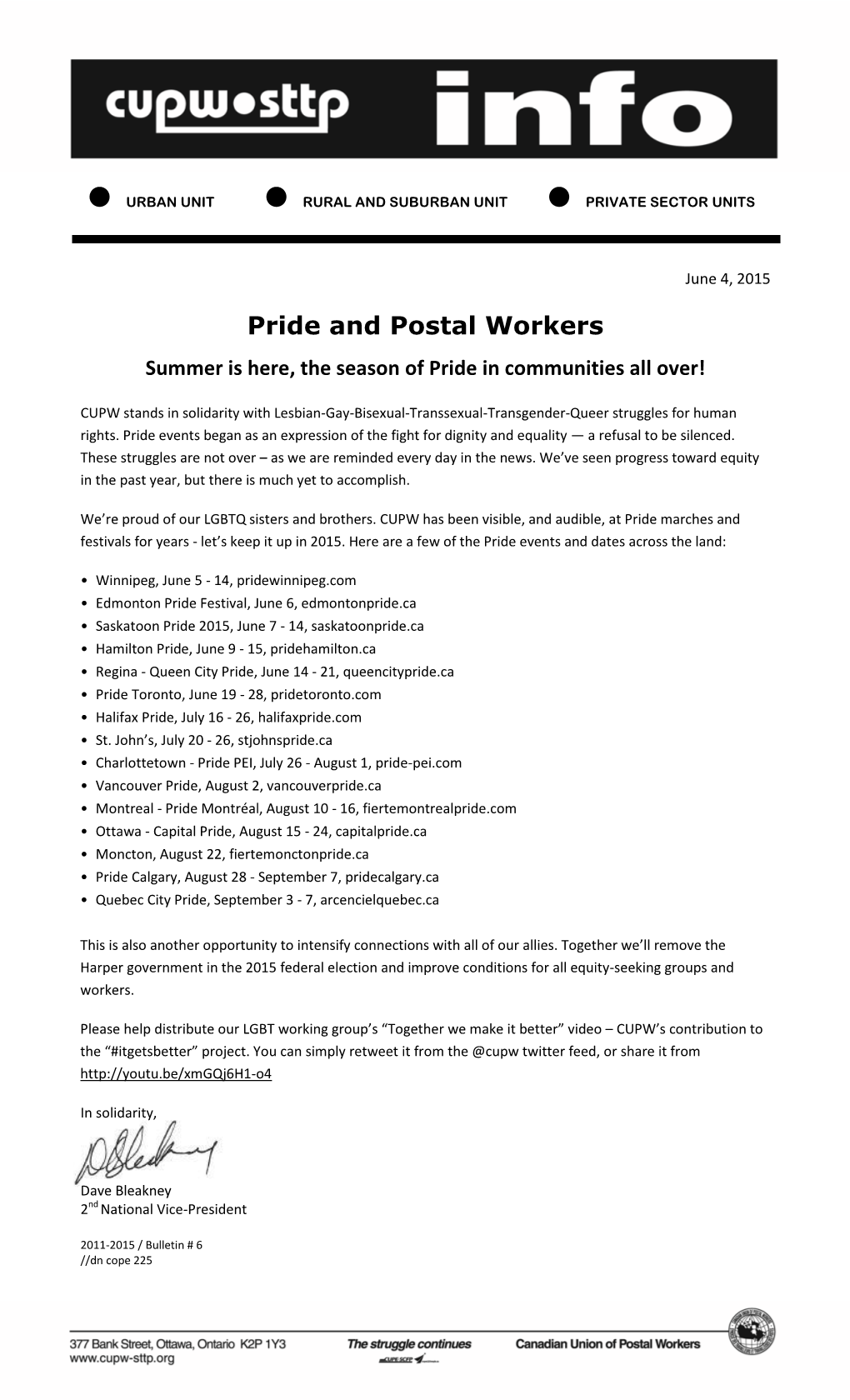 Pride and Postal Workers Summer Is Here, the Season of Pride in Communities All Over!