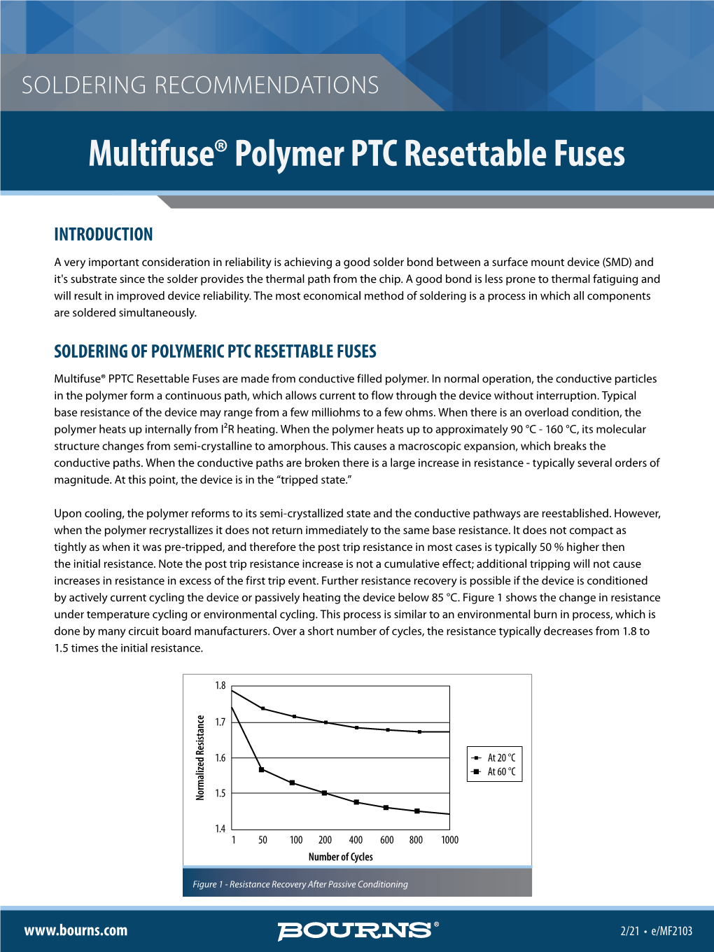 Multifuse® Polymer PTC Resettable Fuses Soldering