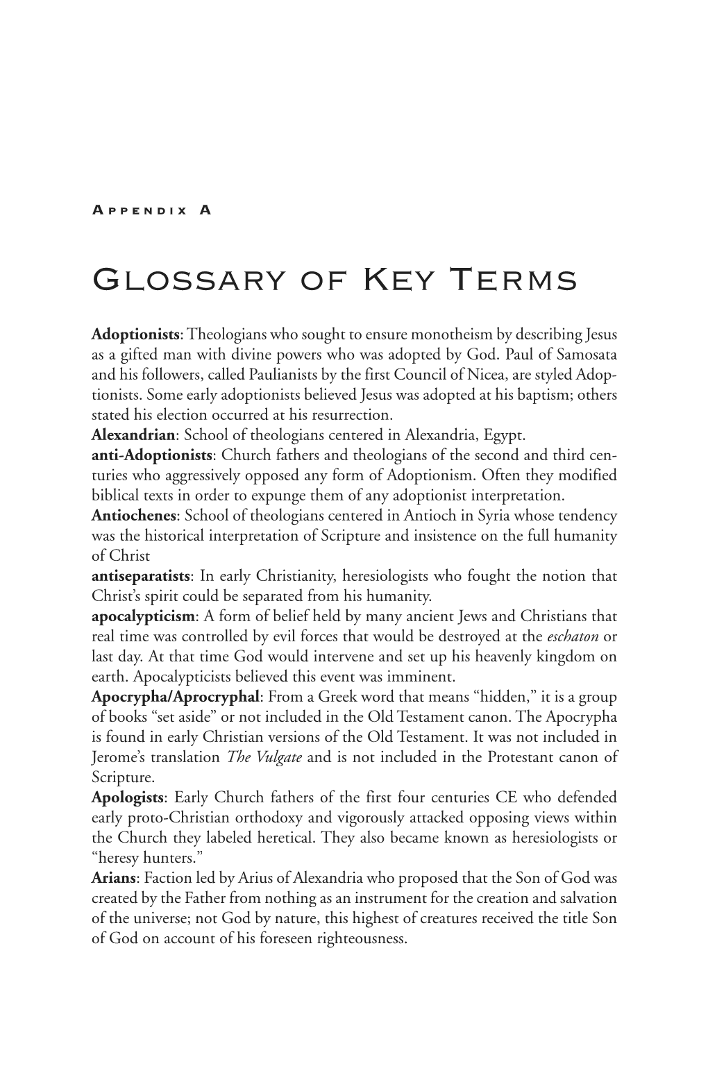 Glossary of Key Terms