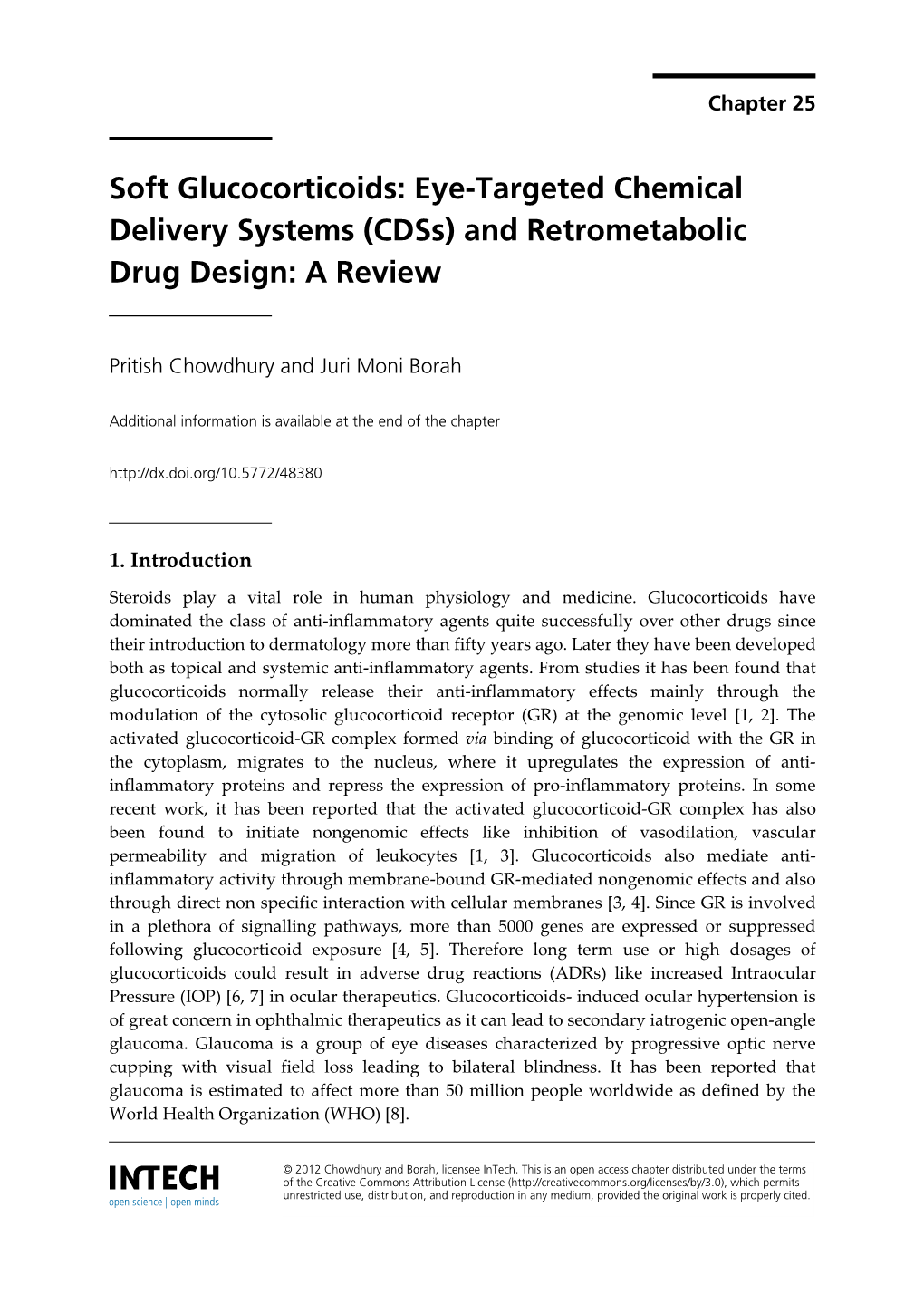 Soft Glucocorticoids: Eye-Targeted Chemical Delivery Systems (Cdss) and Retrometabolic Drug Design: a Review