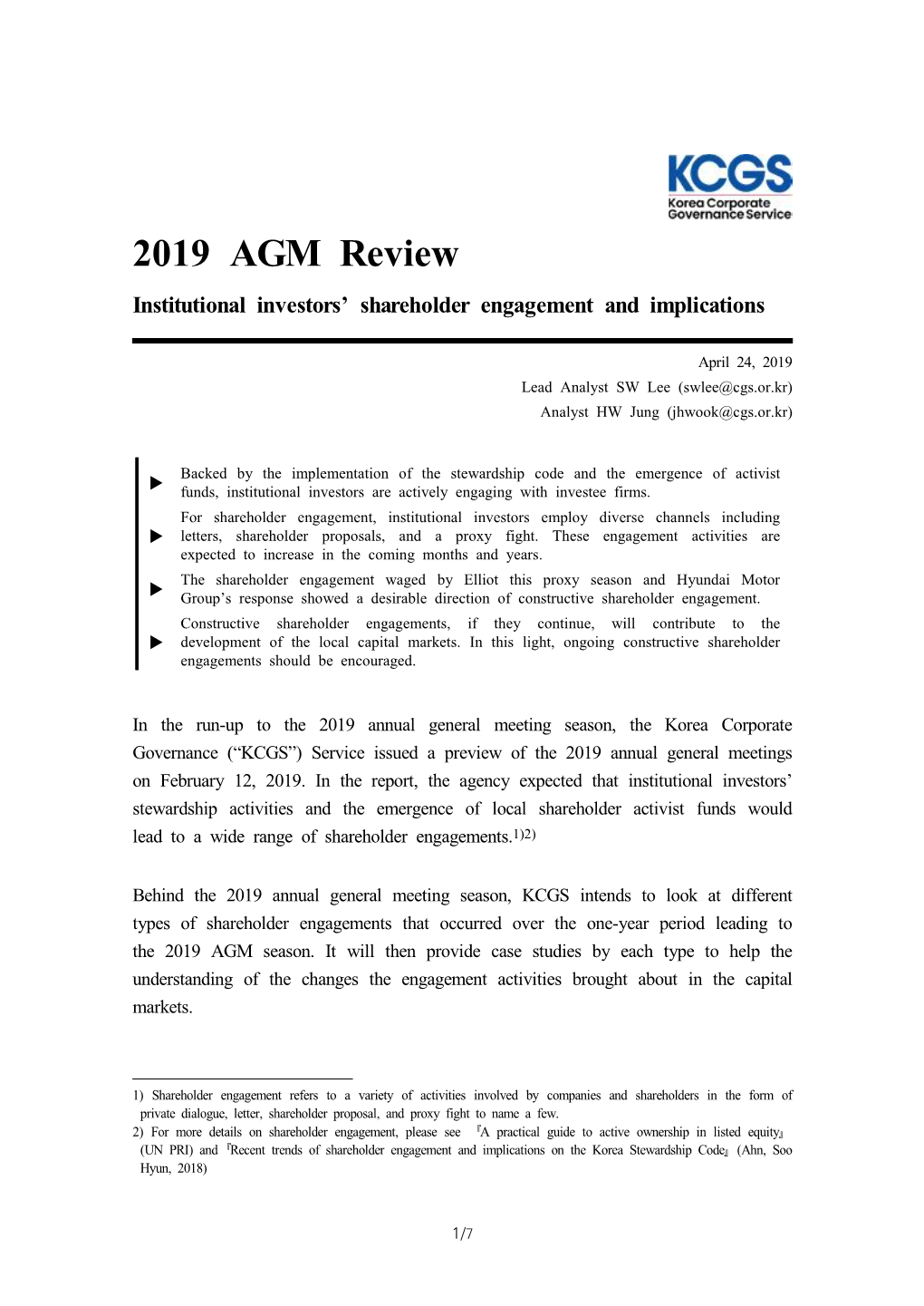 2019 AGM Review Shareholder Engagement(ENG)