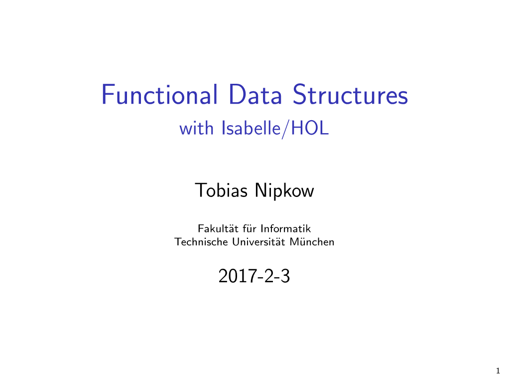 Functional Data Structures with Isabelle/HOL