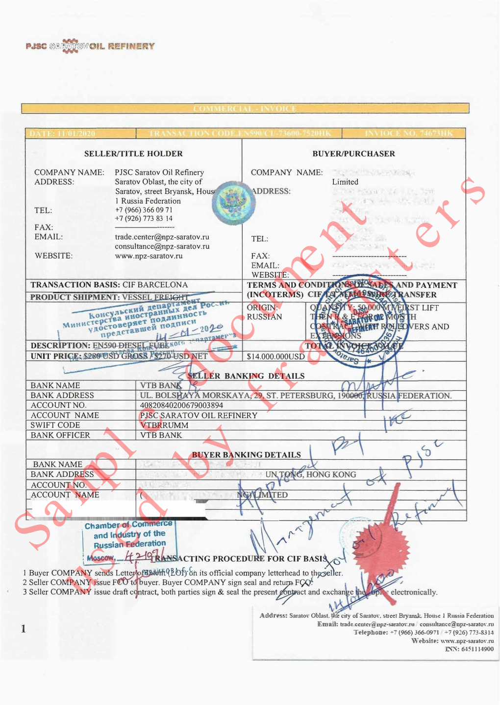 Example of Fake Documents