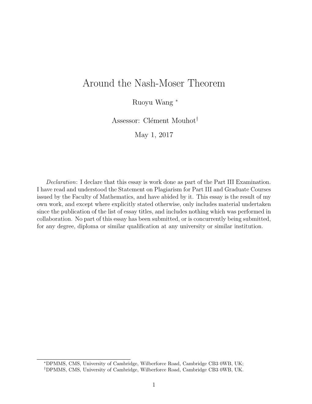 Around the Nash-Moser Theorem