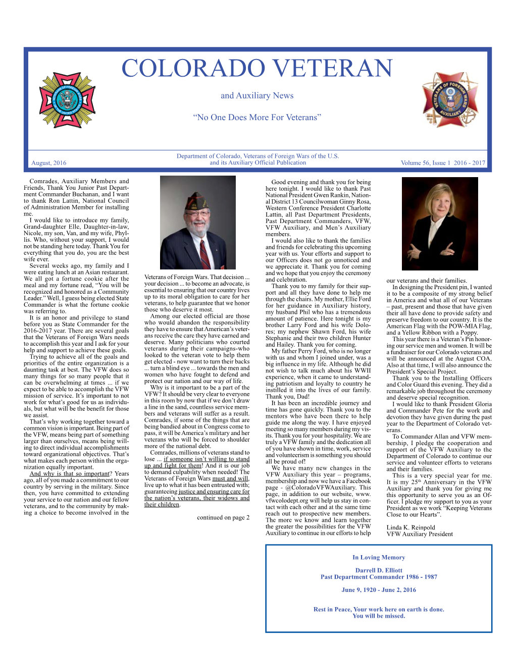 COLORADO VETERAN and Auxiliary News