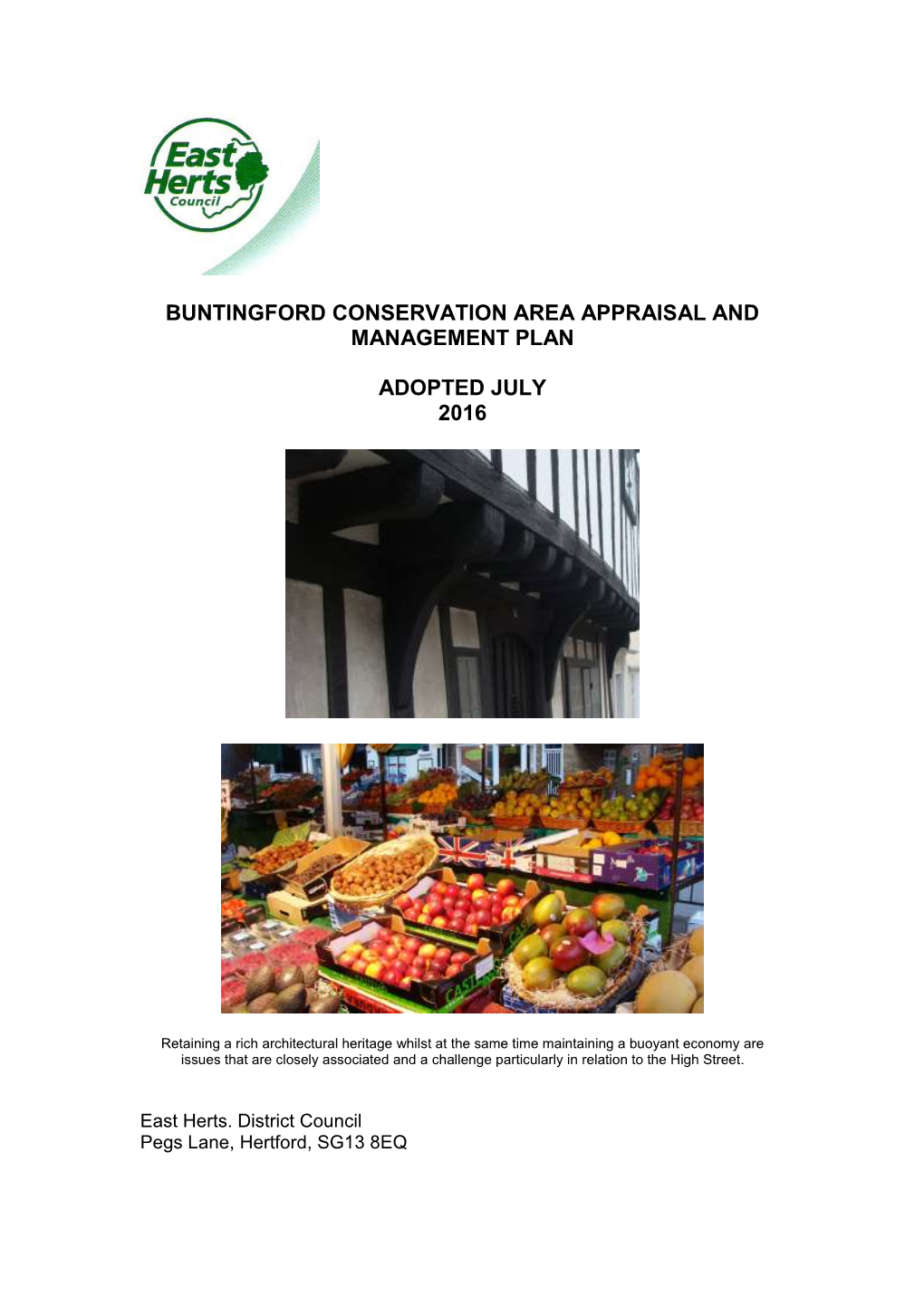 Buntingford Conservation Area Appraisal and Management Plan