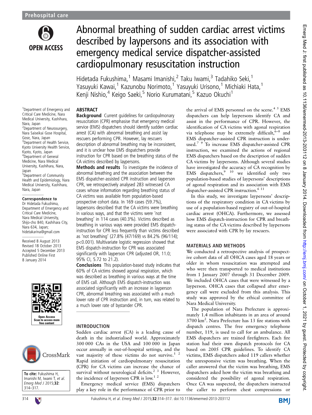 Abnormal Breathing of Sudden Cardiac Arrest Victims