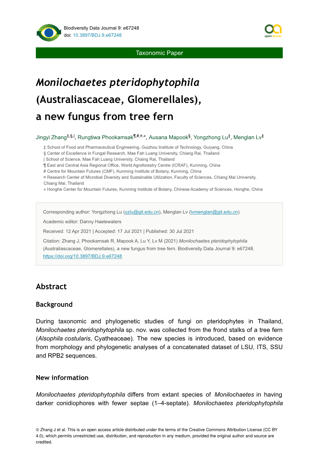 Australiascaceae, Glomerellales), a New Fungus from Tree Fern