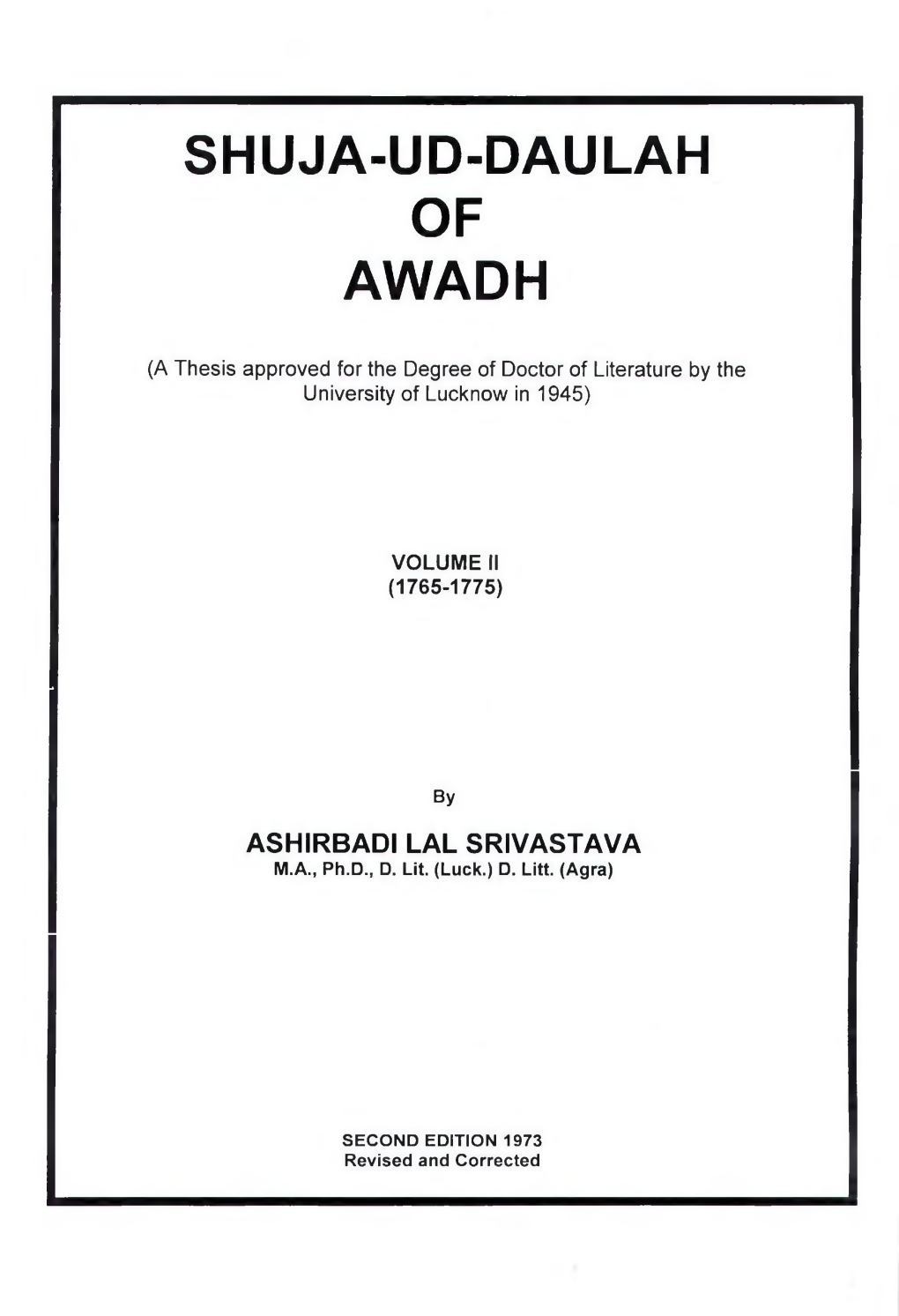 Shuja-Ud-Daulah of Awadh