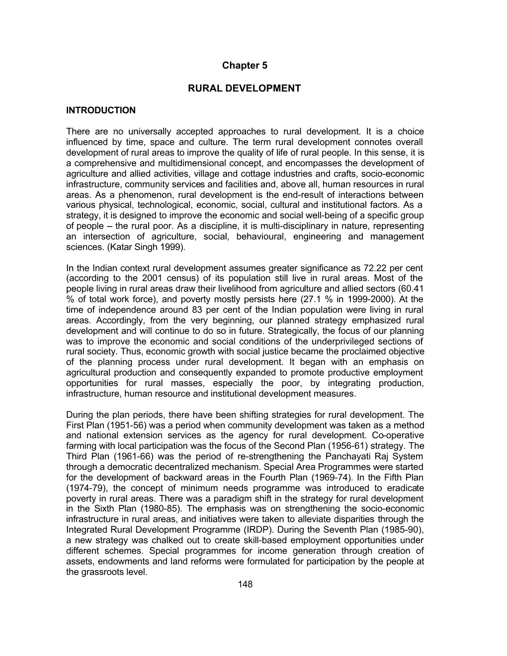 Chapter 5 RURAL DEVELOPMENT