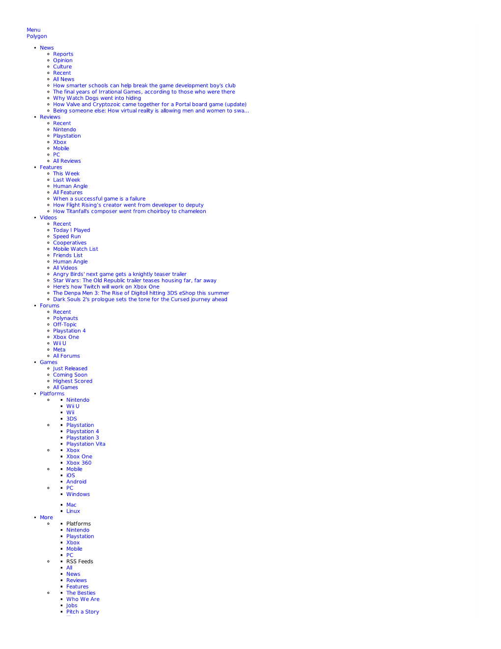 Menu Polygon News Reports Opinion Culture Recent All News How