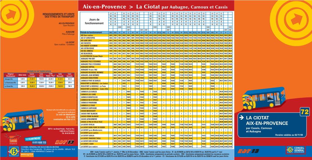 Aix-En-Provence &gt; La Ciotat Par Aubagne, Carnoux Et Cassis
