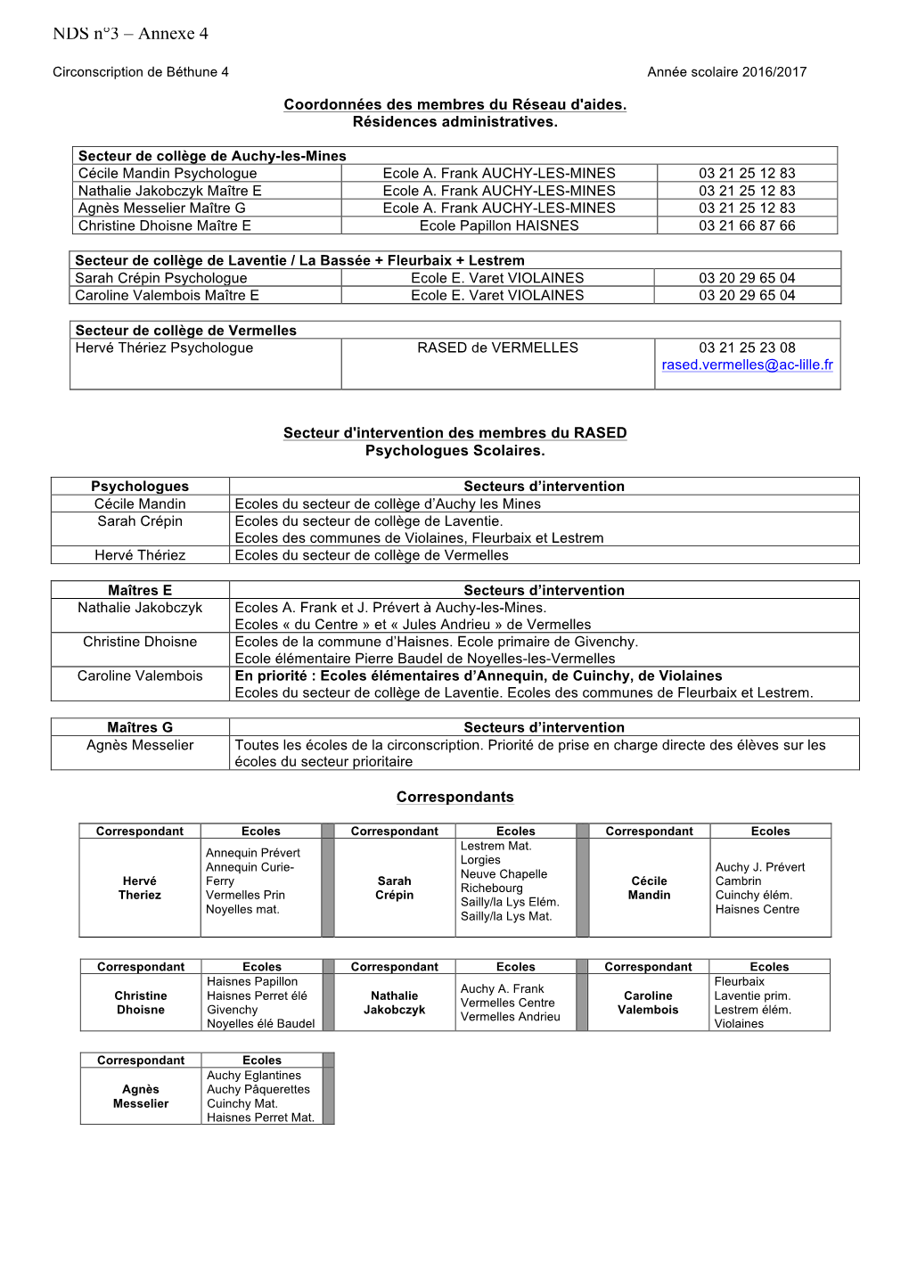 NDS N°3 – Annexe 4