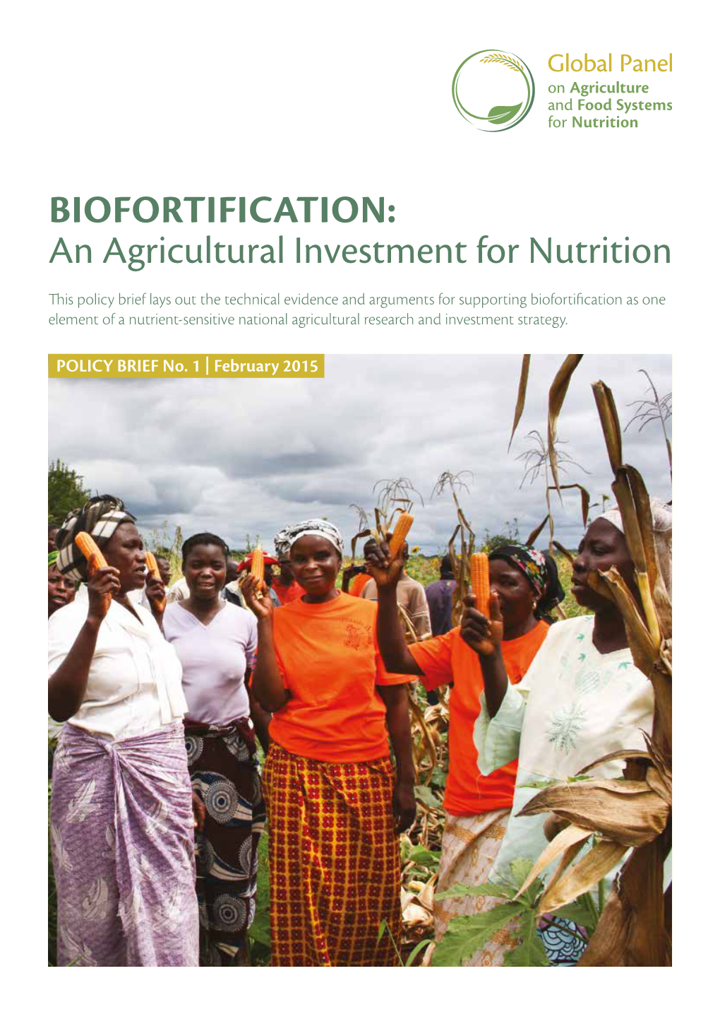 BIOFORTIFICATION: an Agricultural Investment for Nutrition