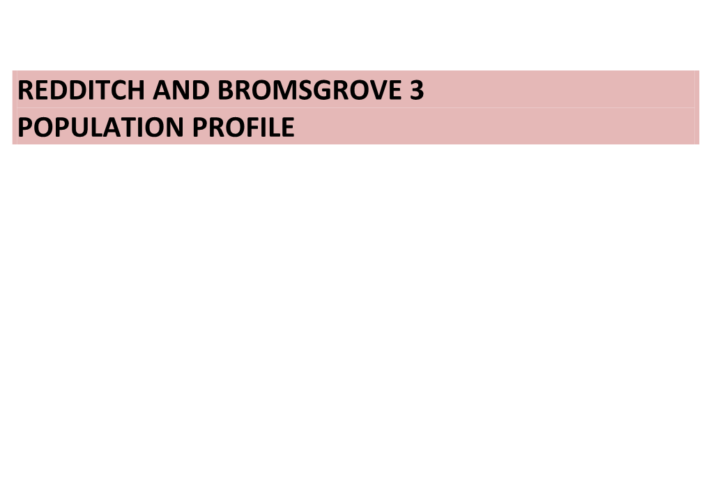 Redditch and Bromsgrove 3 Population Profile