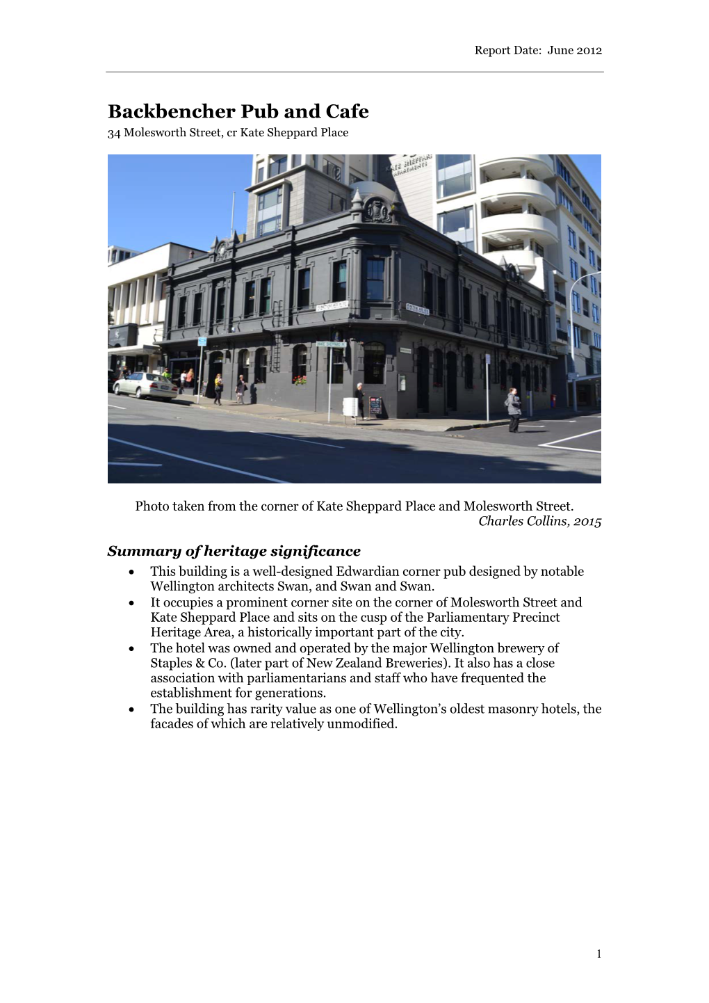 Backbencher Pub and Cafe 34 Molesworth Street, Cr Kate Sheppard Place