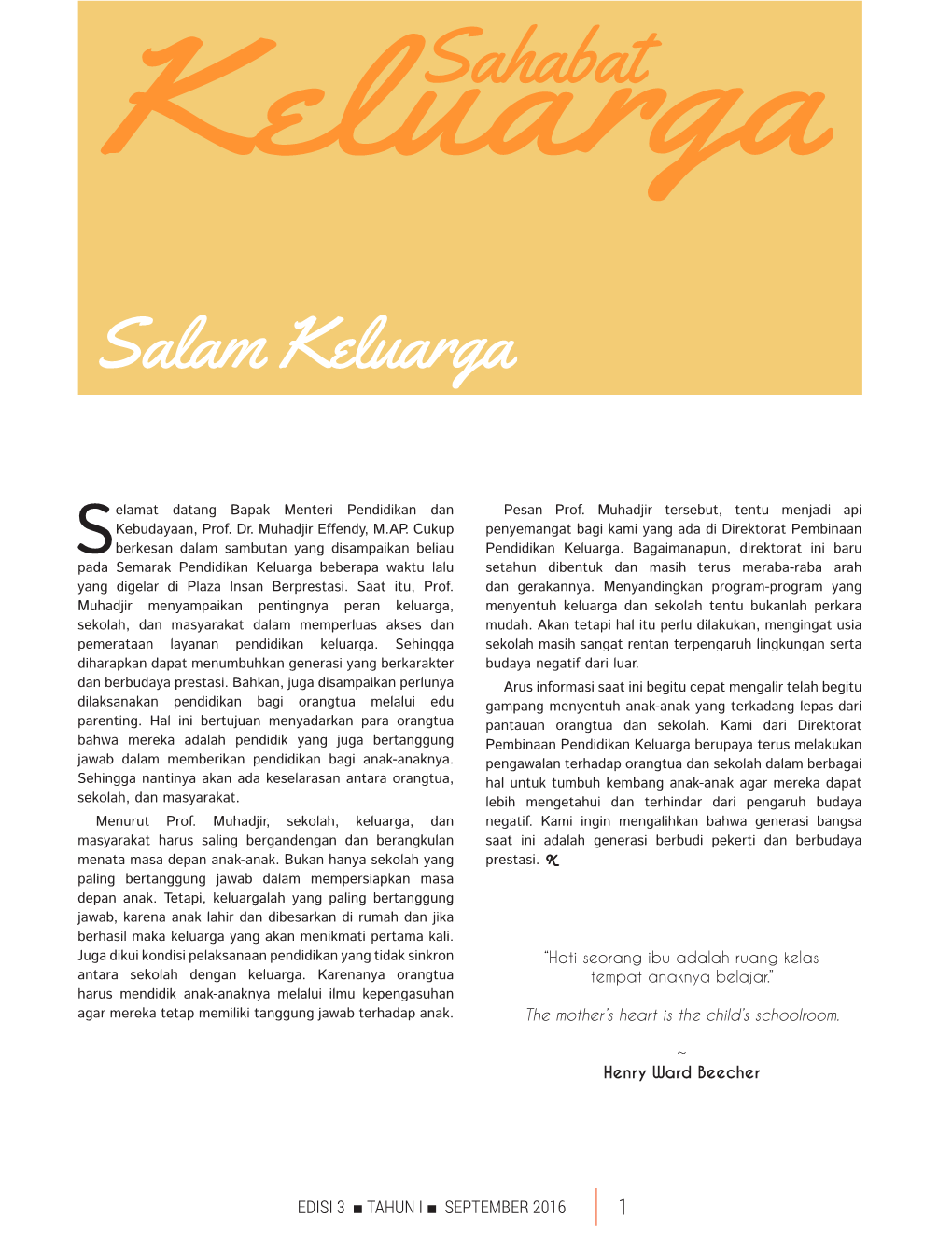 Sahabat Keluarga, Jumpa Kembali Dengan Majalah Sahabat Keluarga Edisi 3 Tahun 2016