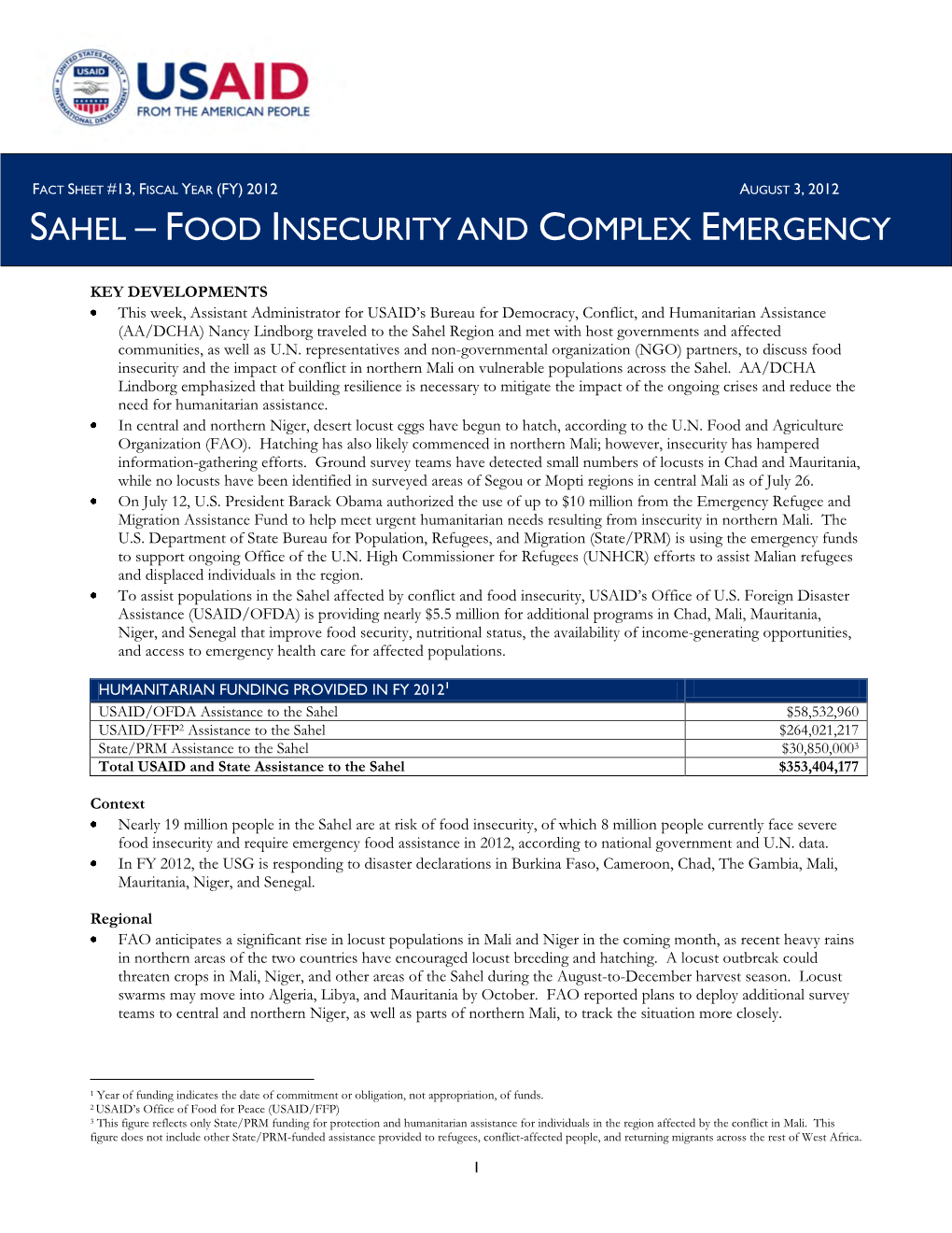 Food Insecurity and Complex Emergency