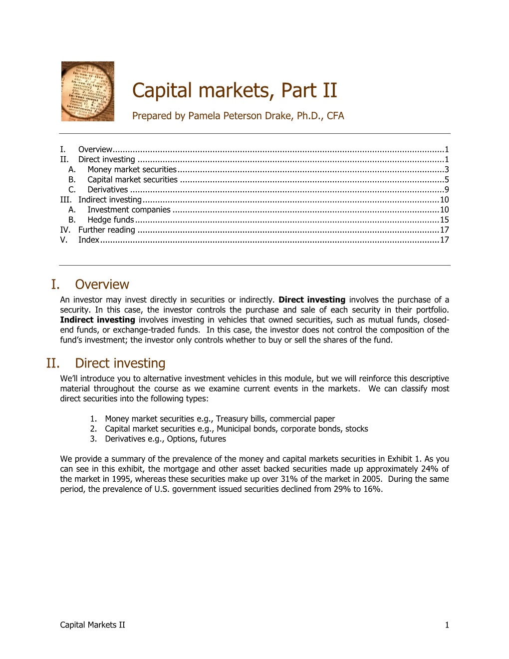 Capital Markets, Part II
