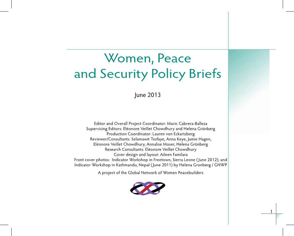 Women, Peace and Security Policy Briefs