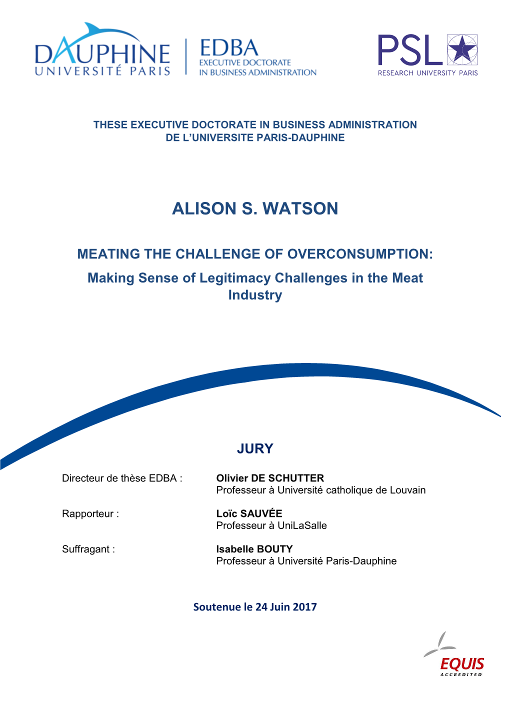 MEATING the CHALLENGE of OVERCONSUMPTION: Making Sense of Legitimacy Challenges in the Meat Industry