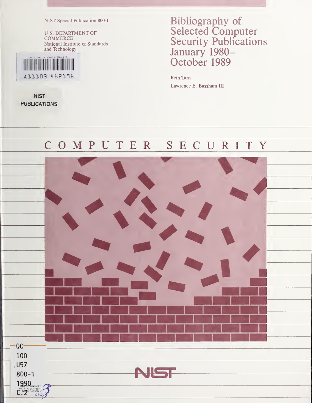 Bibliography of Selected Computer Security Publications January 1980- October 1989