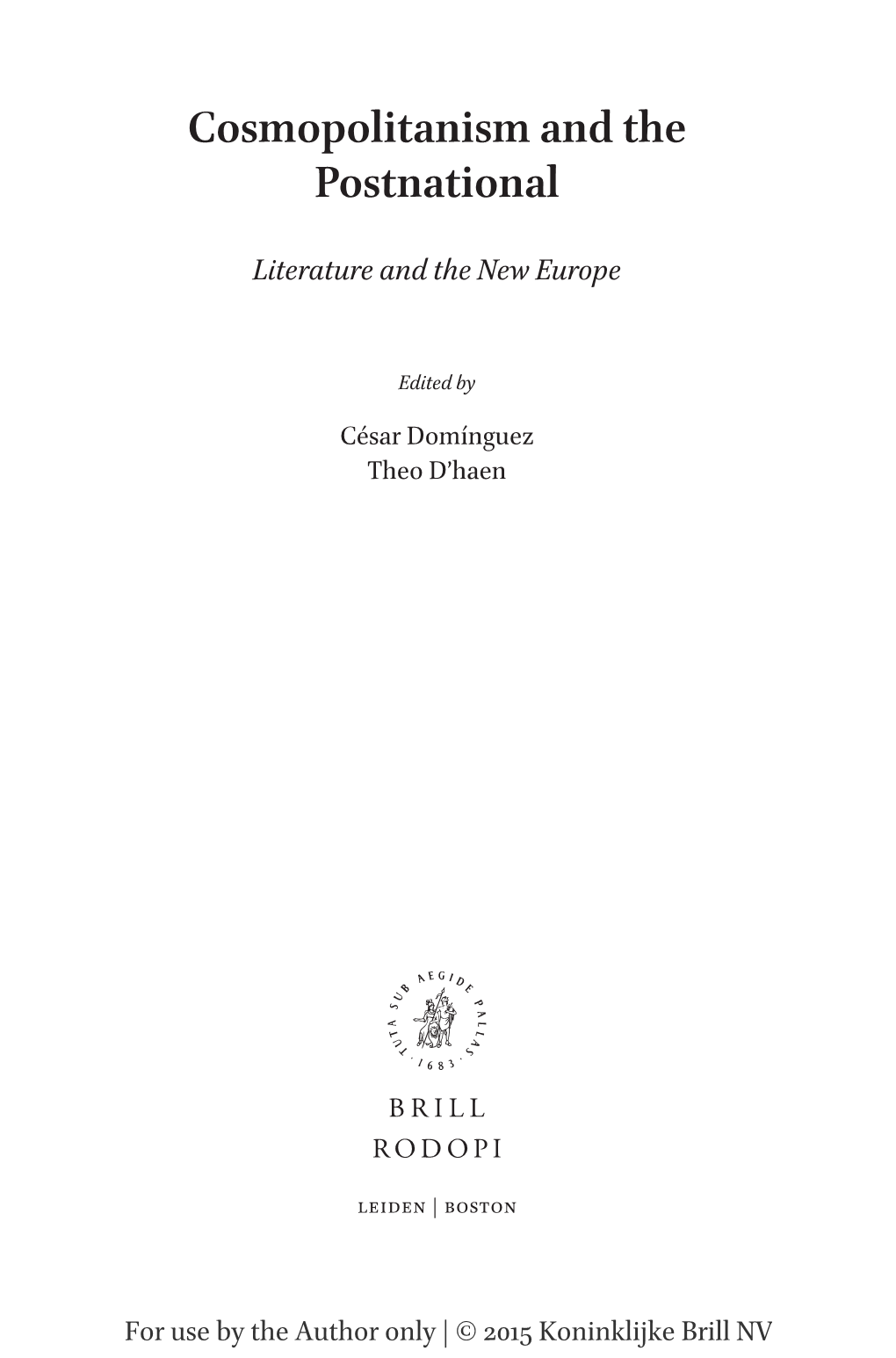 Cosmopolitanism and the Postnational